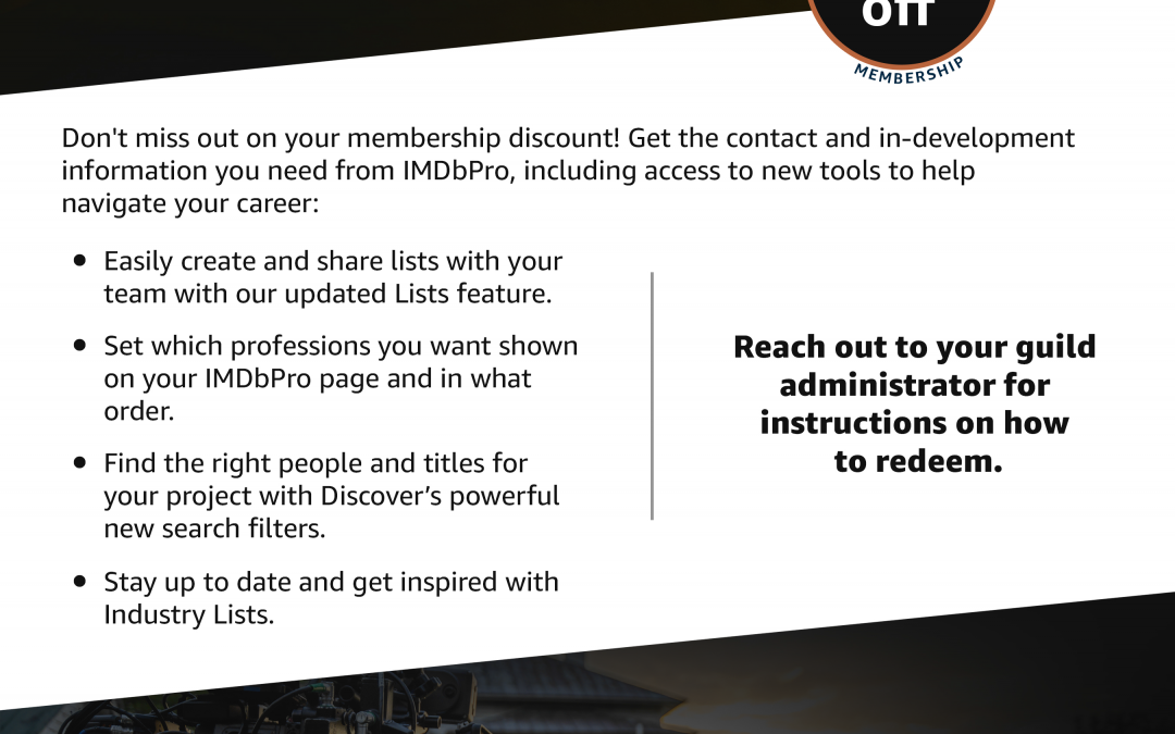 WIFTI Members enjoy 30% discount on IMDb Pro